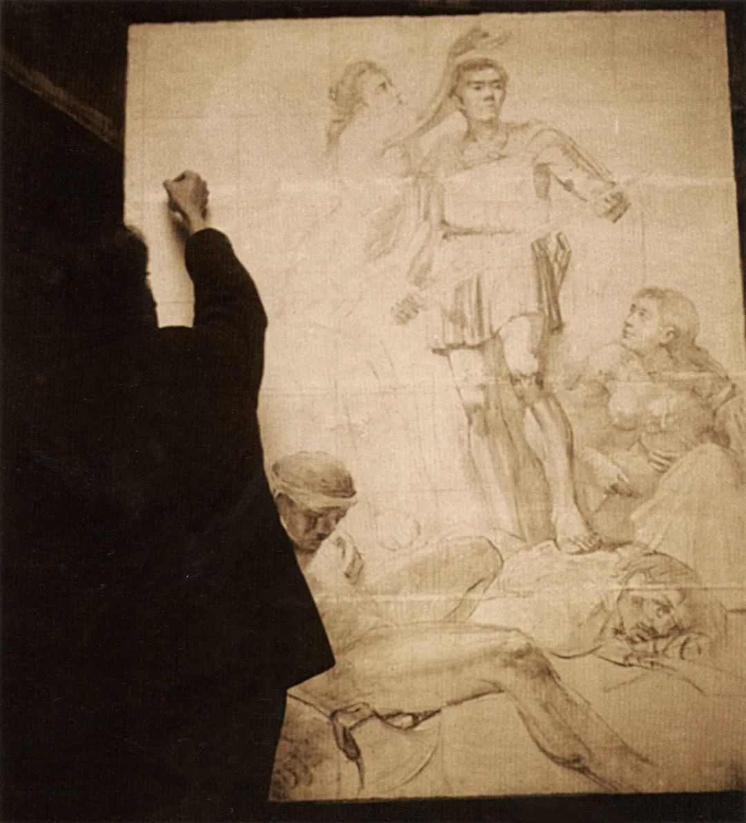 唐一禾在创作《胜利与和平》 1942  摄影  重庆江津.jpeg